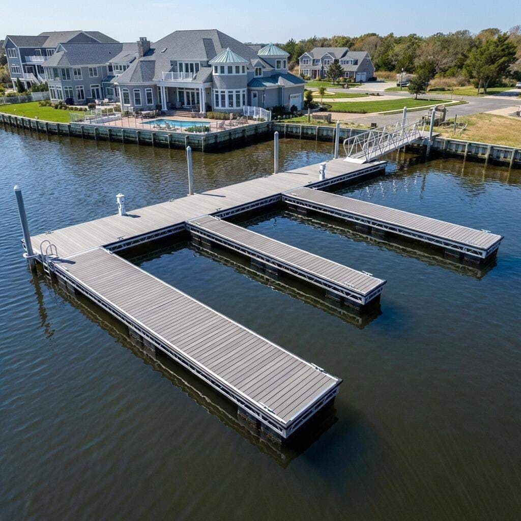 USA residential aluminum dock installation