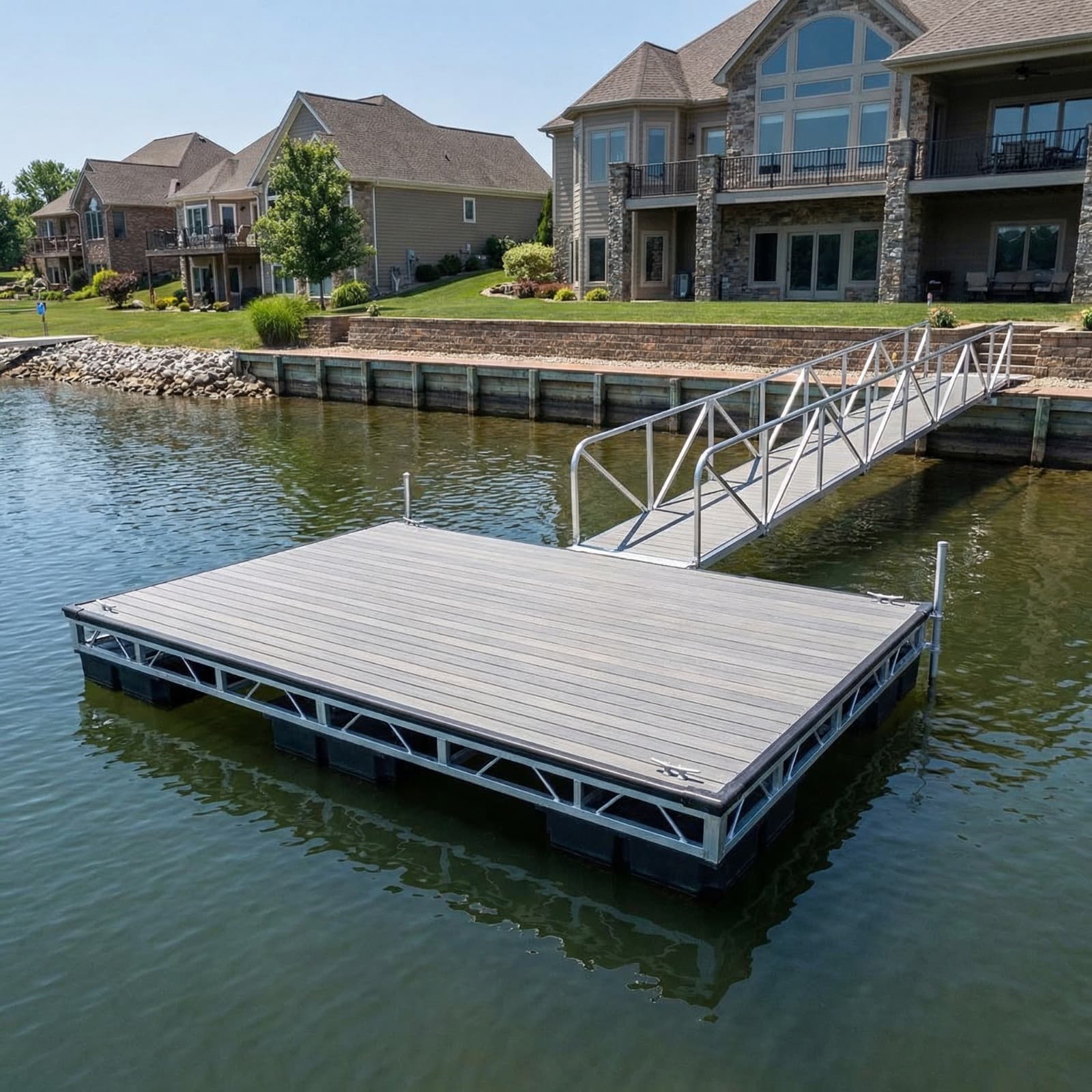 Custom aluminum frame floating dock
